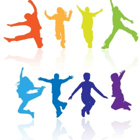 Fotolia colored jumping silhouettes_18644137_Subscription_XXL
