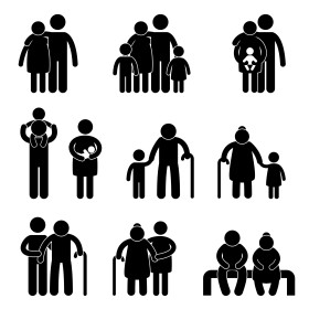Happy Family  Icon Sign Symbol Pictogram