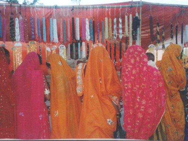 Indian women in Saris Pushkar camel fair